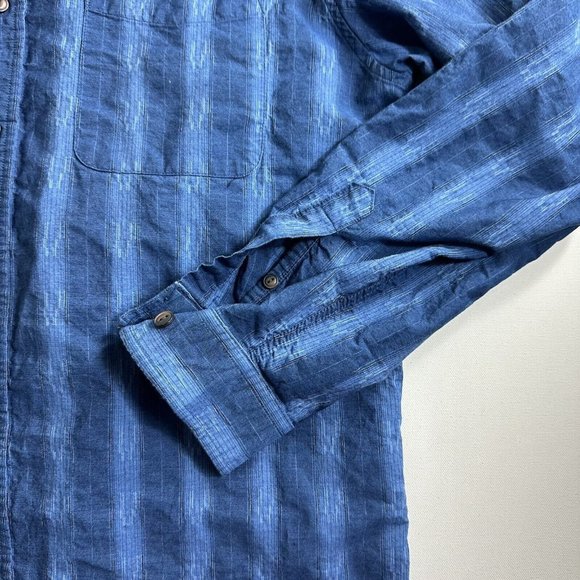 The Territory Ahead Mens Large Casual Long Sleeve Button Down Shirt Blue Stripes - Picture 4 of 9